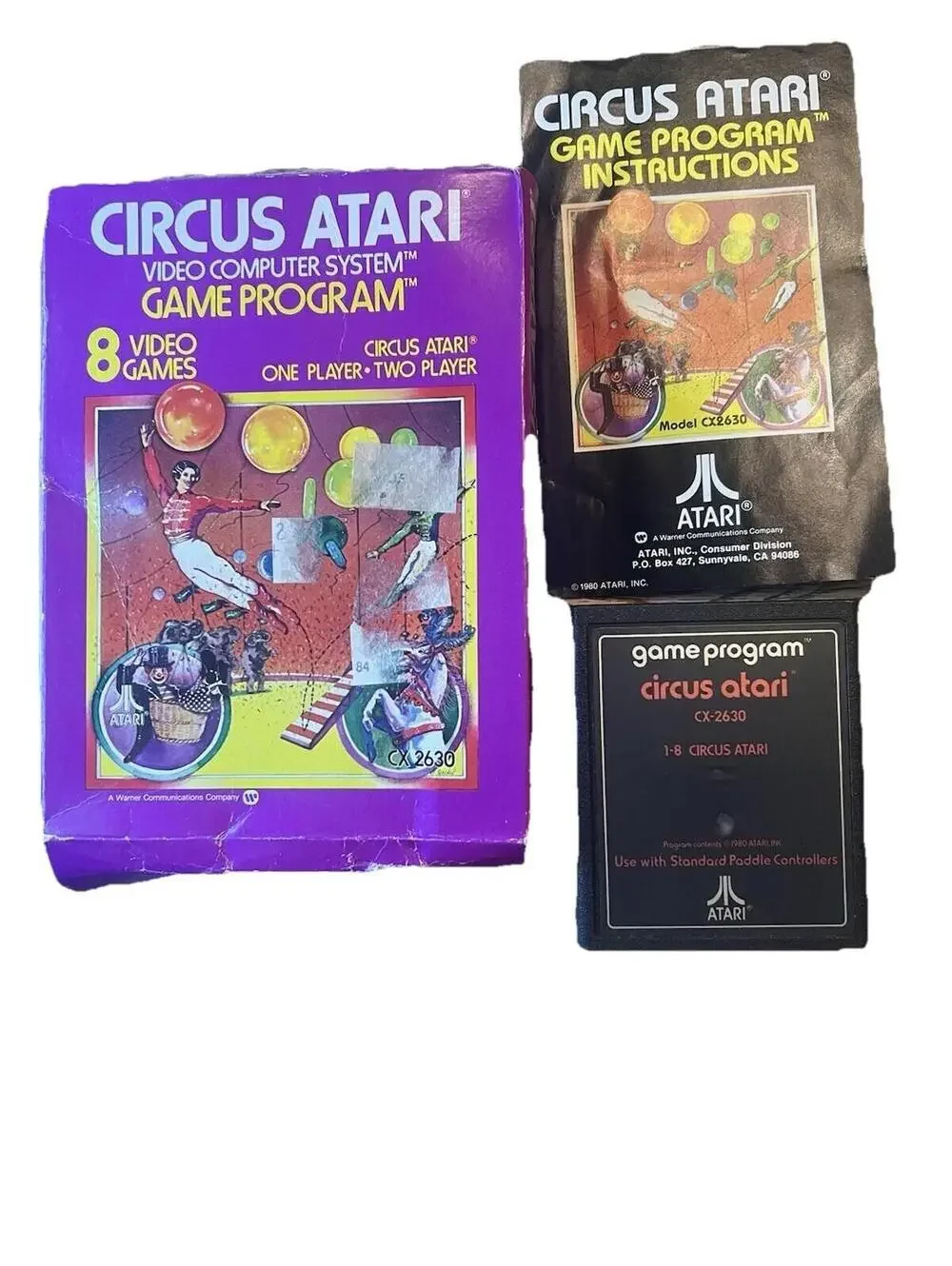 Vintage Circus Atari 2600 CIB- Complete in box with manual and gaming system.
